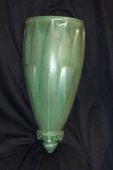 Teco Pottery Wallpocket Vase   Triple Signed 